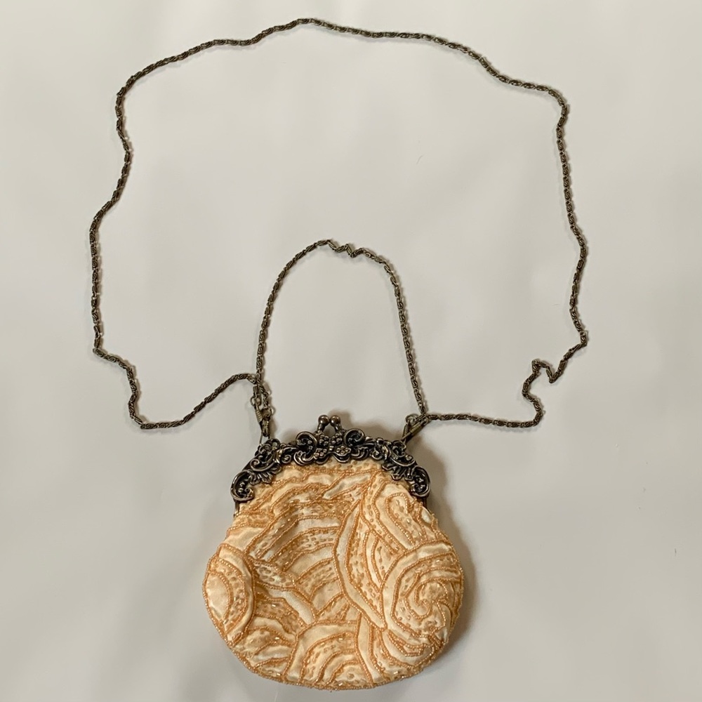 Vintage beaded satin purse